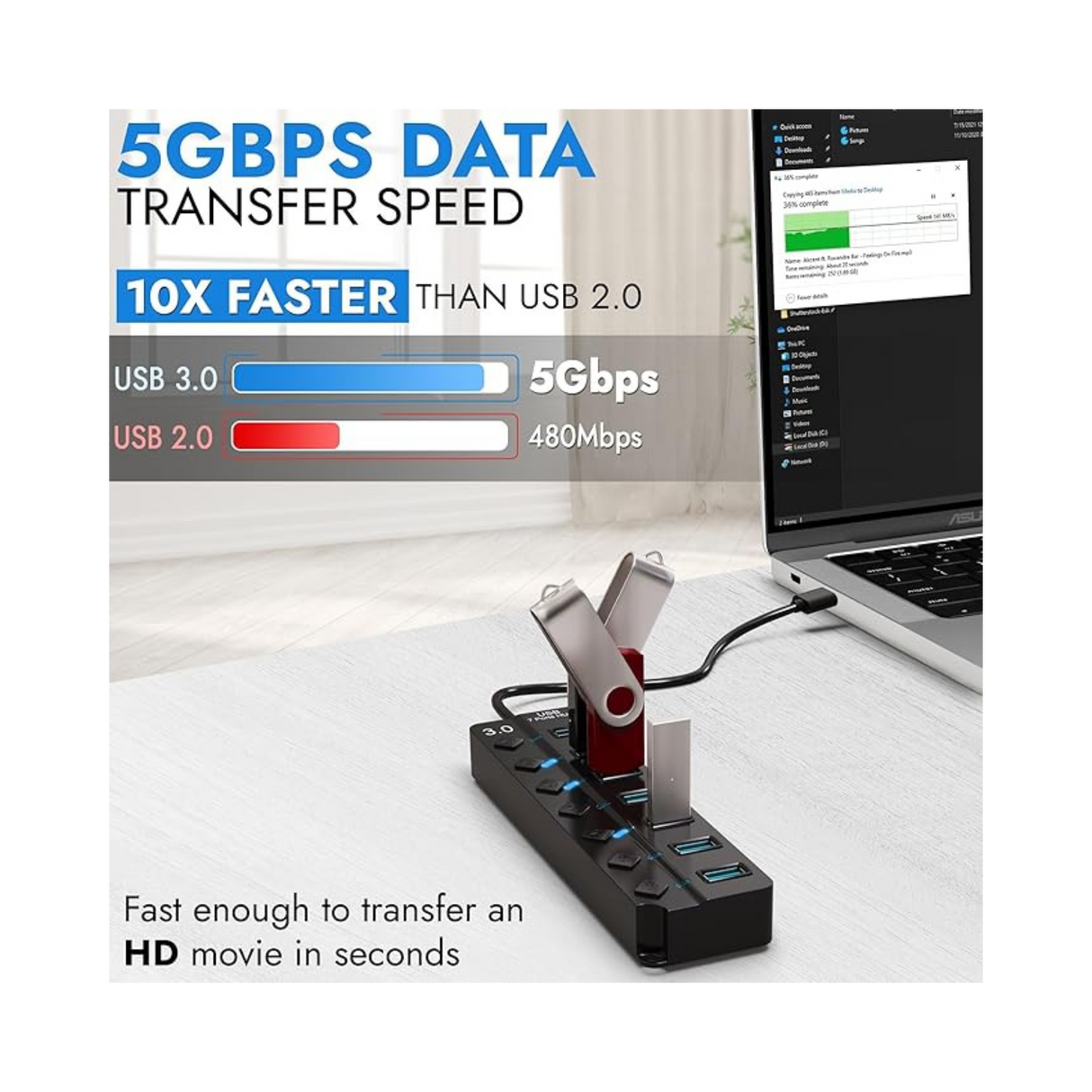 7 port Hub (7 x USB3)