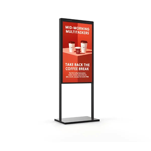 Allsee White Floor Stands for 55" Ultra High Brightness Double-Sided Displays