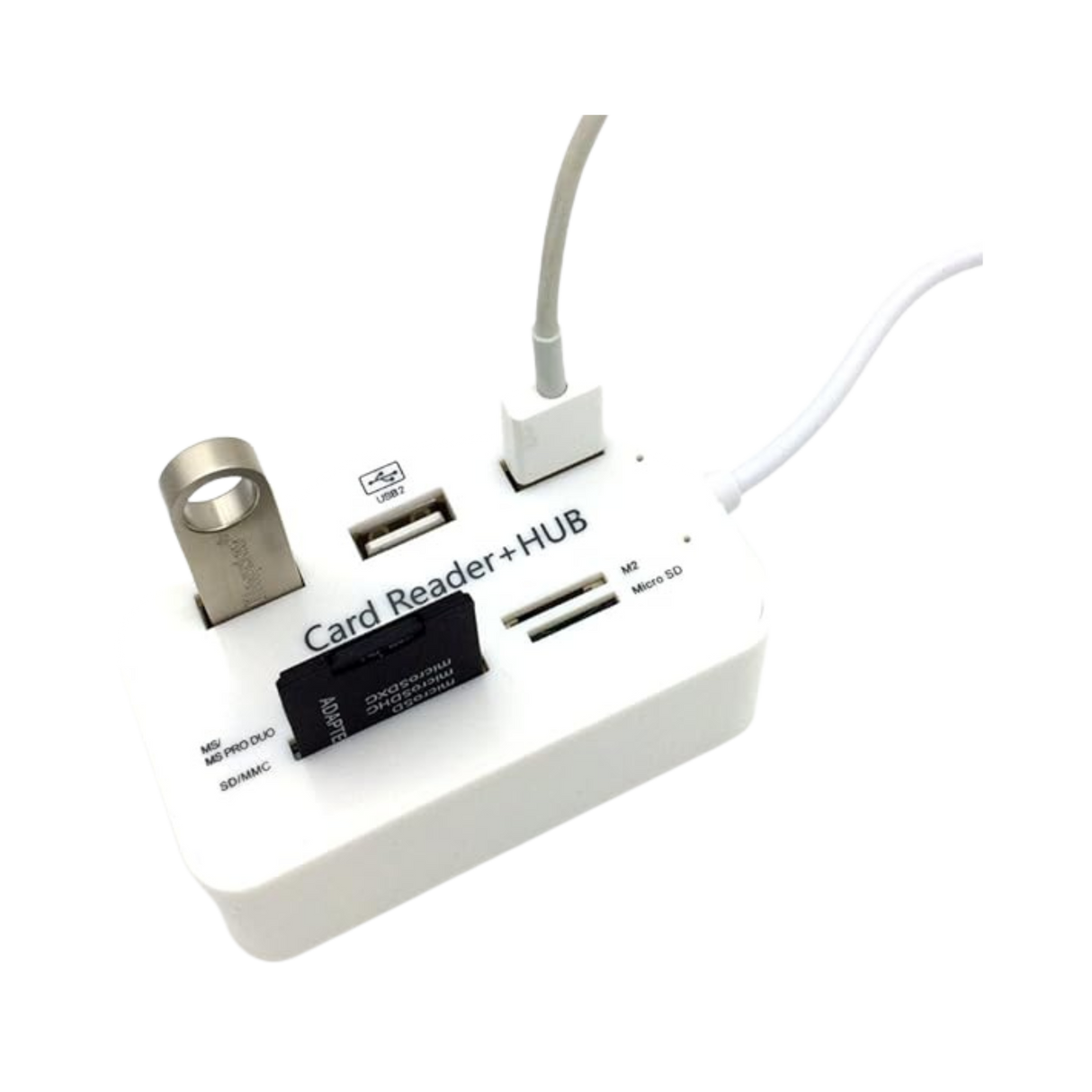 3 port USB hub with in built multi-card reader (Reads SD/MMC/M2/MS MP cards)