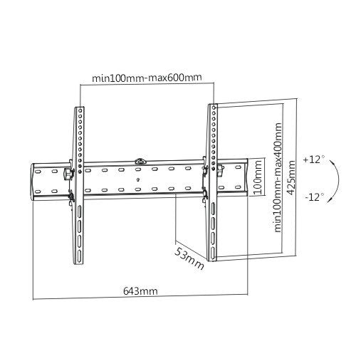Tilt TV Wall Mount For most 37"-70" LED, LCD Flat Panel (40 Kg 88 lbs)