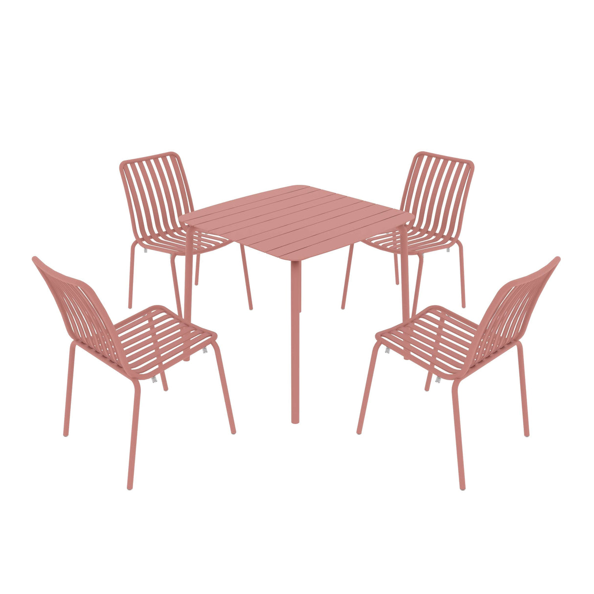 Breeze Square Slatted Table and Side Chair Set