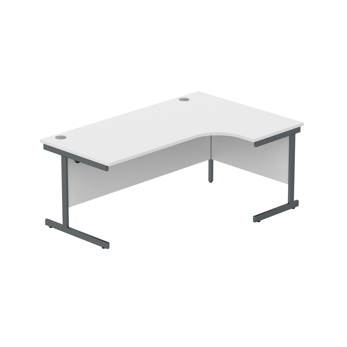 Office Right Hand Corner Desk with Steel Single Upright Cantilever Frame | 1800X1200 | White/Graphite