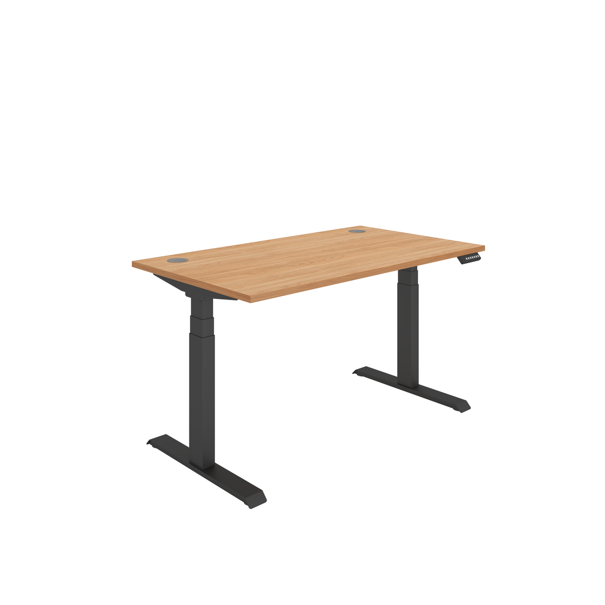 Office Rectangular Dual Motor Sit Stand Desk | 1400X800 | Beech/Black