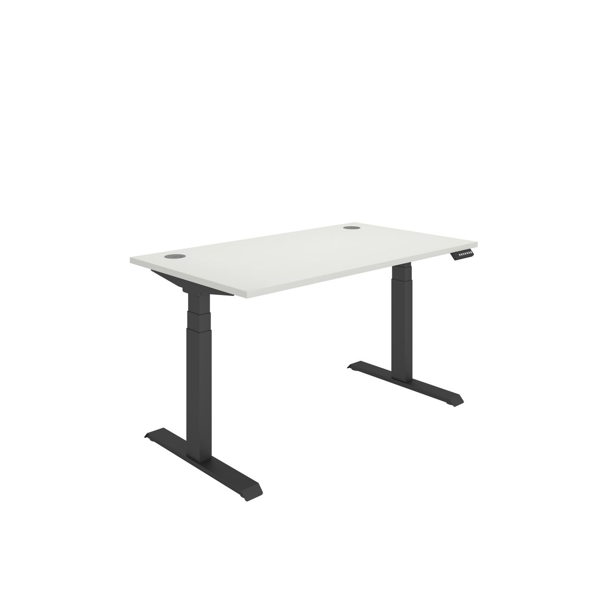 Office Rectangular Dual Motor Sit Stand Desk | 1400X800 | White/Black