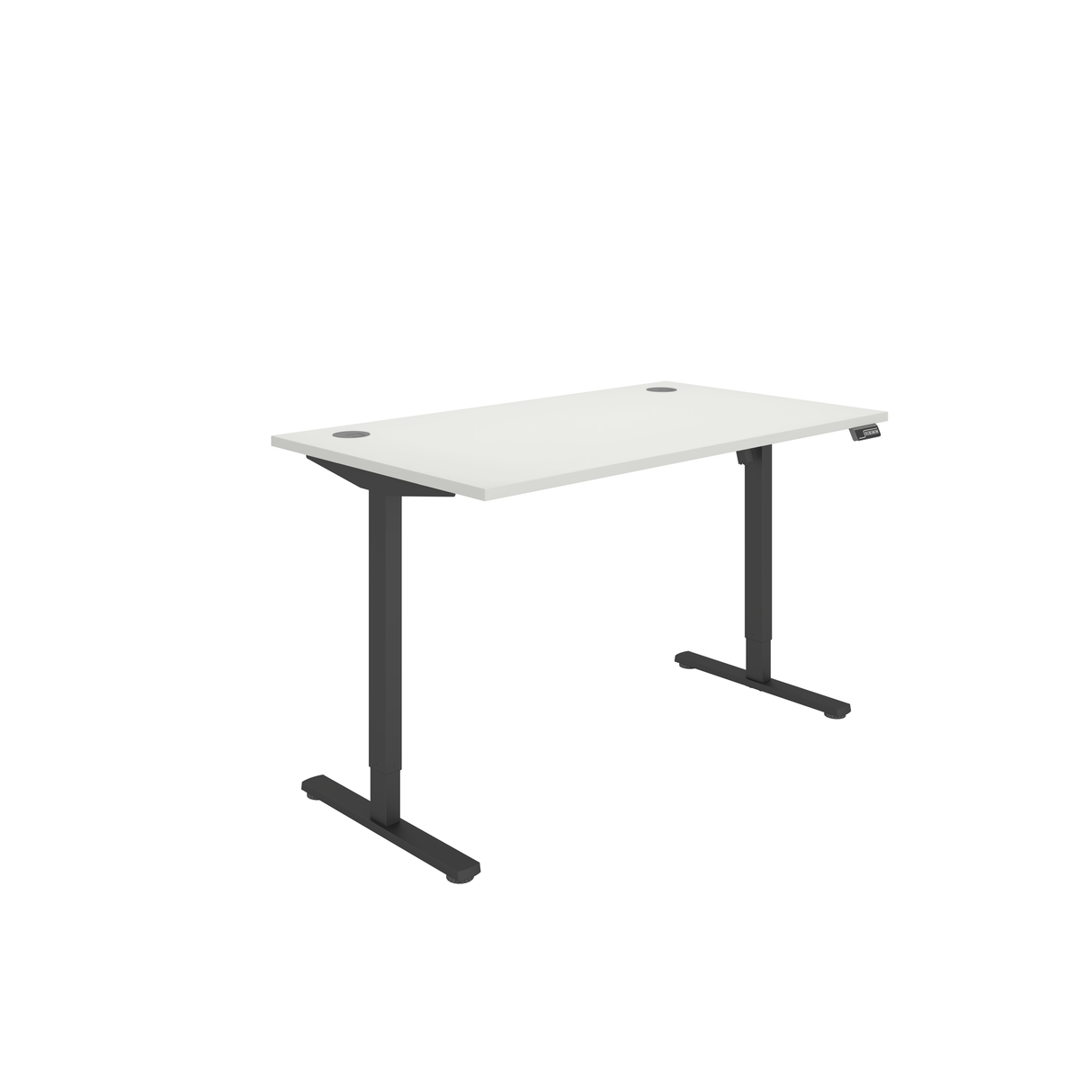 Office Rectangular Single Motor Sit Stand Desk | 1400X800 | White/Black