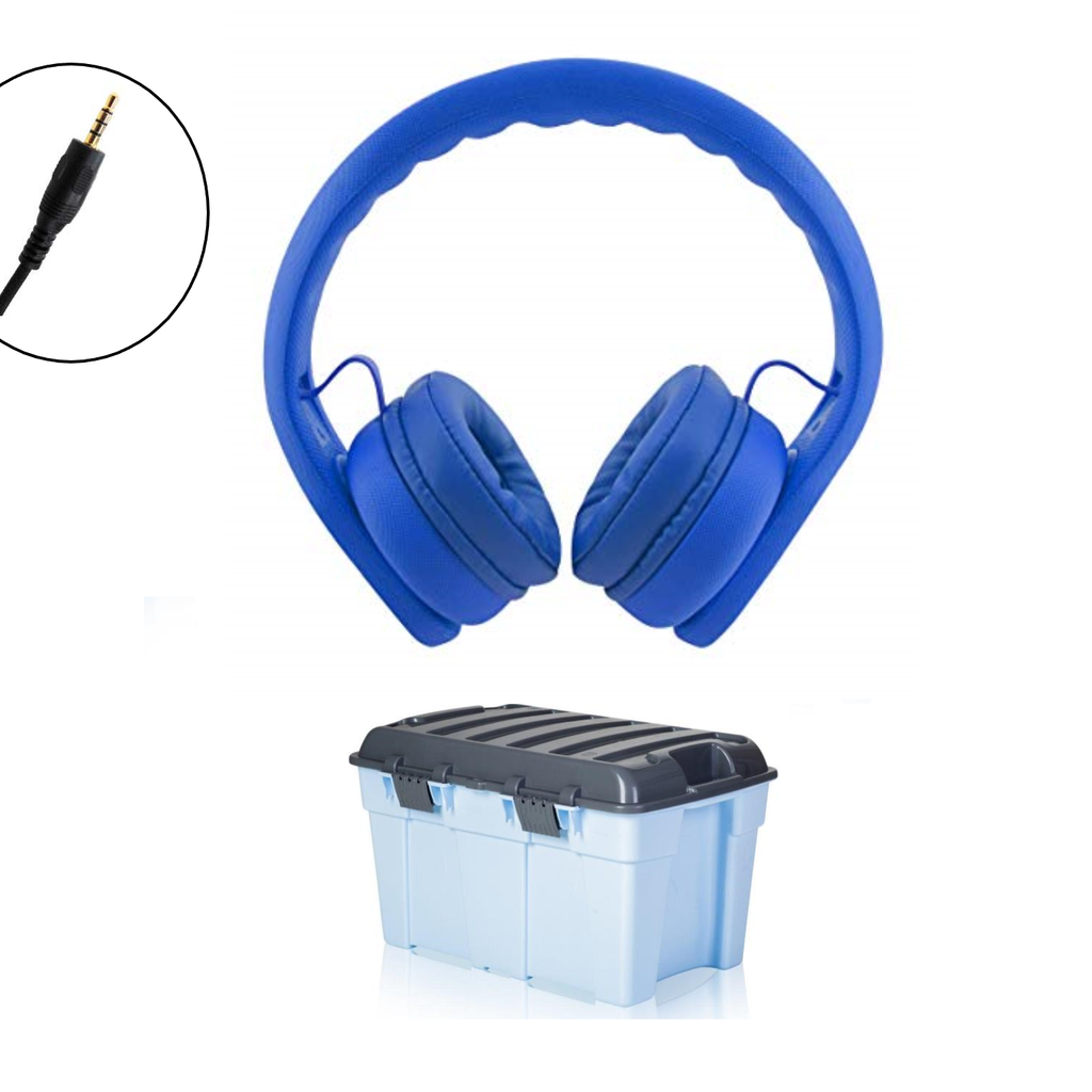 Classroom Headphone Set (24 Unbreakable, 4 pole Blue)