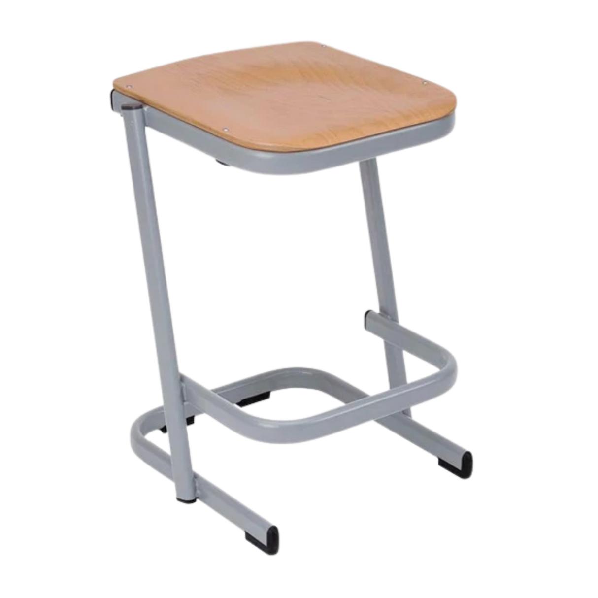 Form Cantilever Stool Grey Frame, Beech Seat, 610mm