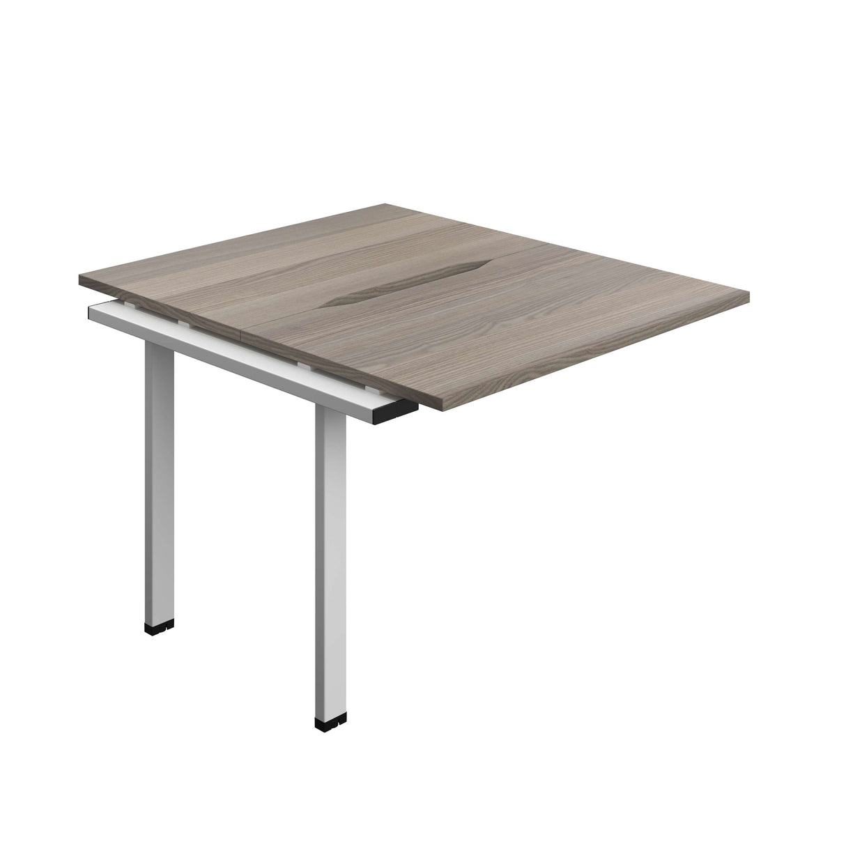 Synergy Bench Extension with Cut Out: 2 Person : 1000 | 600 | Grey Oak/Silver