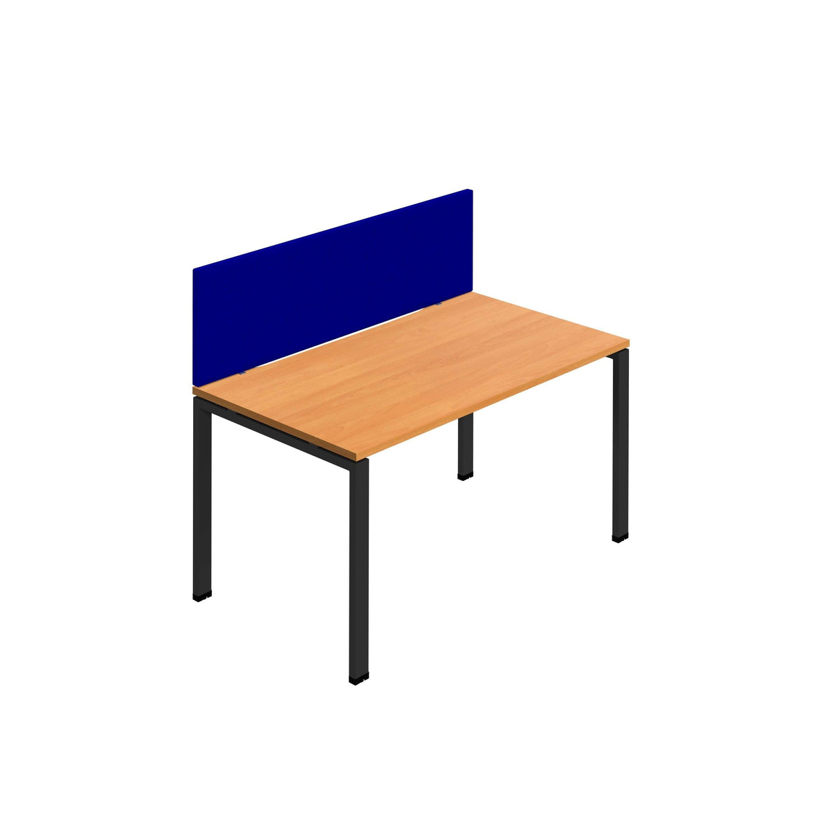 Synergy 1SP Bench Desk|1200X800mm|GoalPost|Beech/Black|Royal Blue Screen