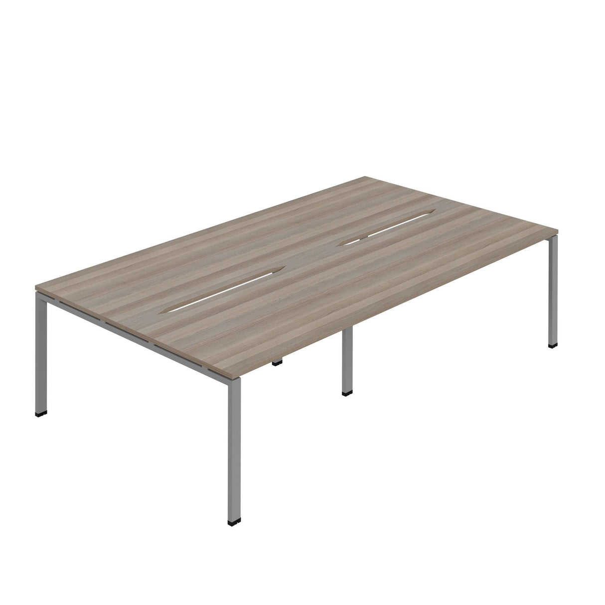 Synergy 4P Bench Desk|1200X800mm|GoalPost|Grey Oak/Silver