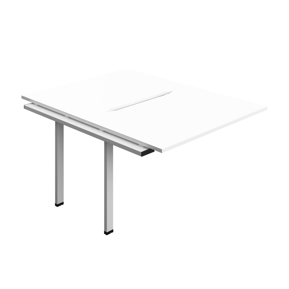 Synergy Bench Extension with Cut Out: 2 Person : 1200 | 800 | White/Silver