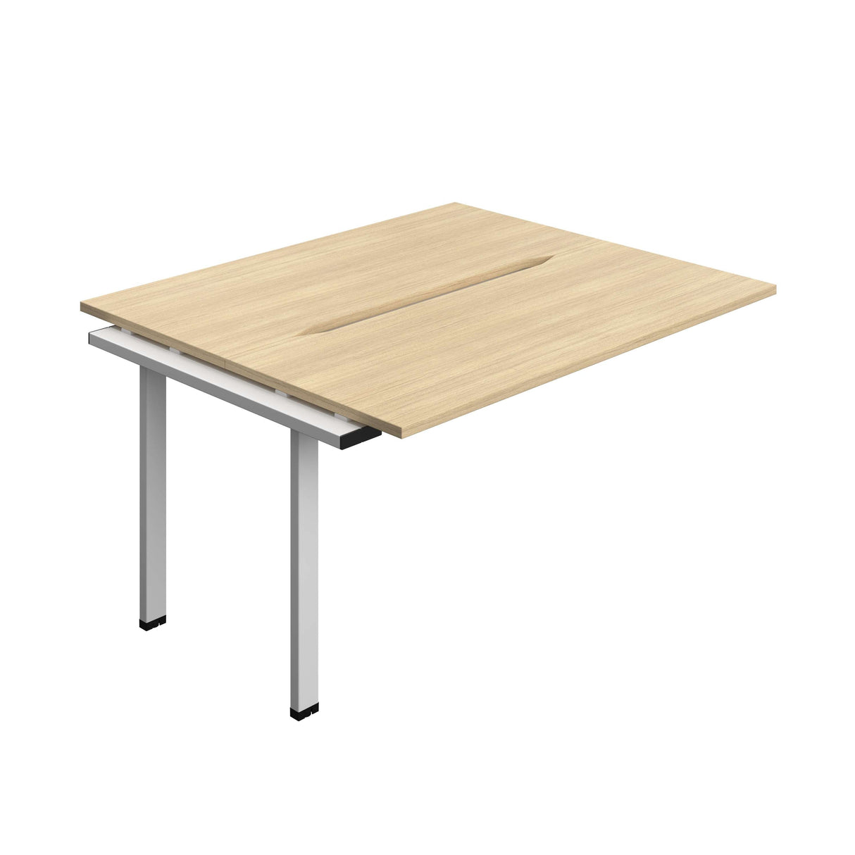 Synergy Bench Extension with Cut Out: 2 Person : 1400 | 600 | Nova Oak/Silver