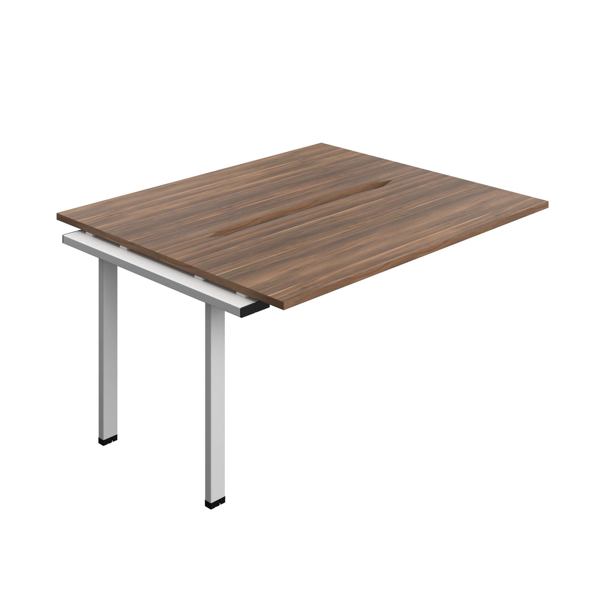 Synergy Bench Extension with Cut Out: 2 Person : 1400 | 700 | Dark Walnut/Silver