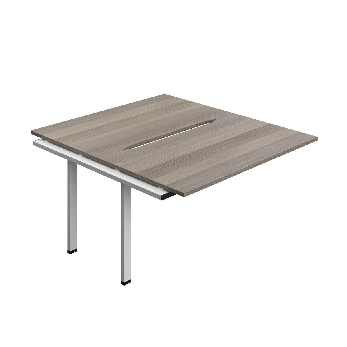 Synergy Bench Extension with Cut Out: 2 Person : 1400 | 800 | Grey Oak/Silver