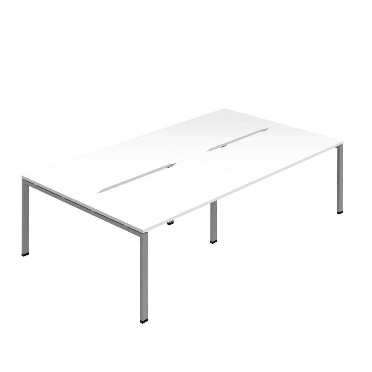 Synergy 4P Bench Desk|1400X800mm|GoalPost|White/Silver