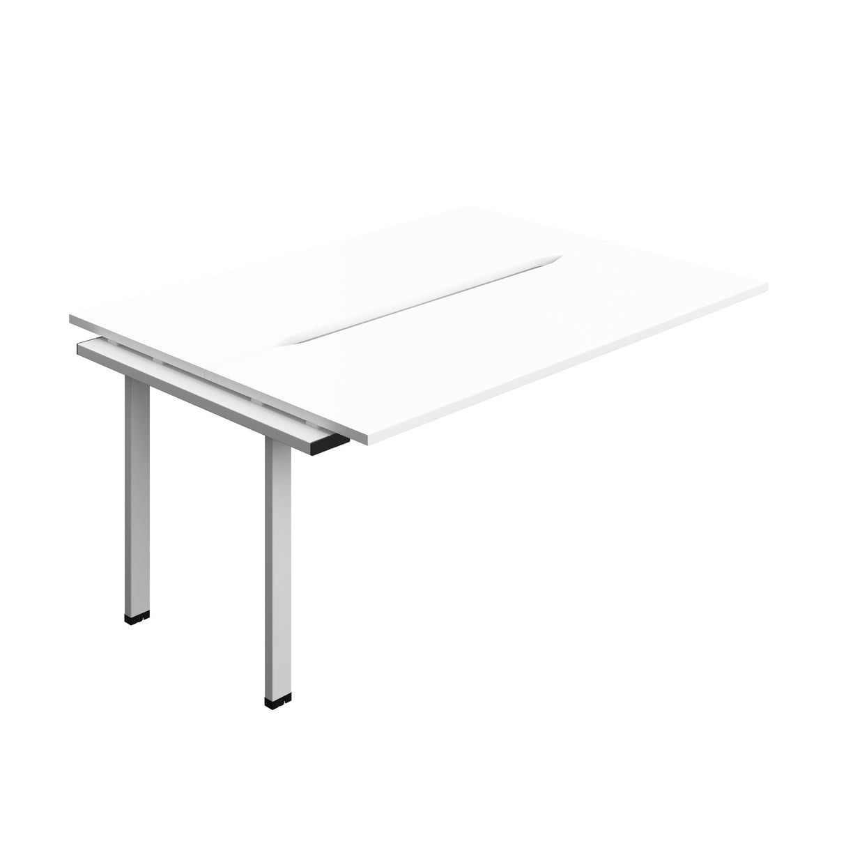 Synergy Bench Extension with Cut Out: 2 Person : 1600 | 600 | White/Silver