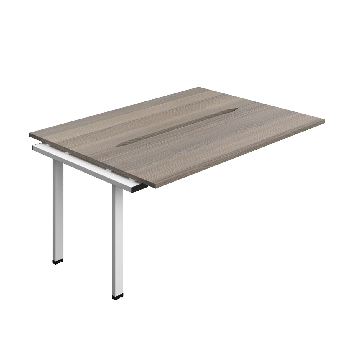 Synergy Bench Extension with Cut Out: 2 Person : 1600 | 700 | Grey Oak/White