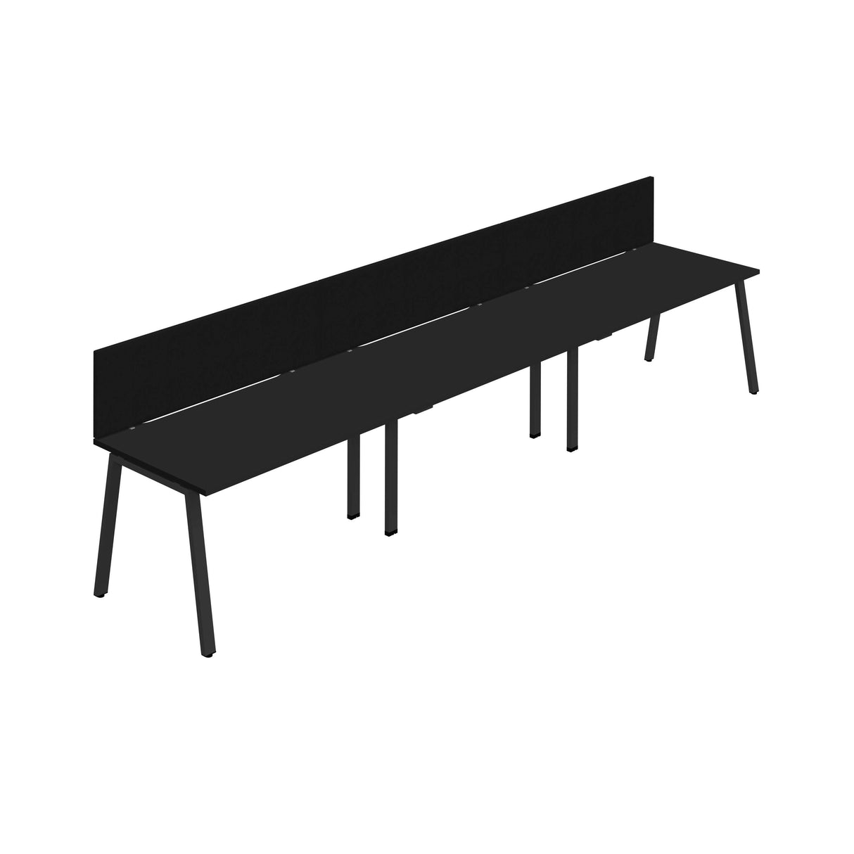 Synergy 3SP Bench Desk|1600X800mm|A-Frame|Black/Black|Black Screen
