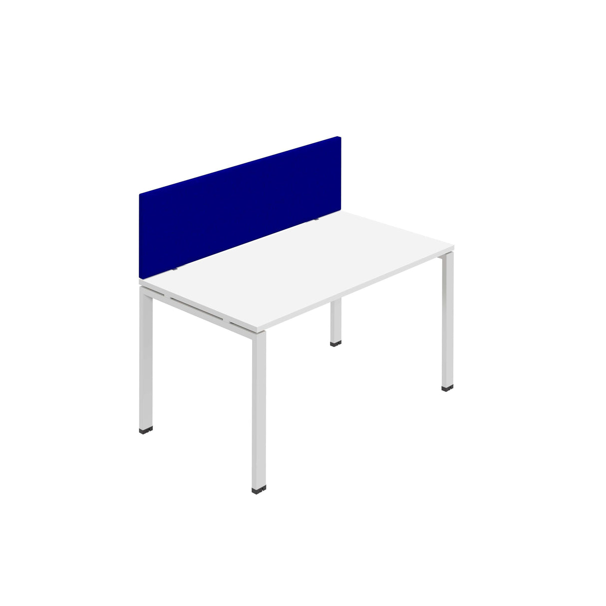 Synergy 1SP Bench Desk|1600X800mm|GoalPost|White/White|Royal Blue Screen