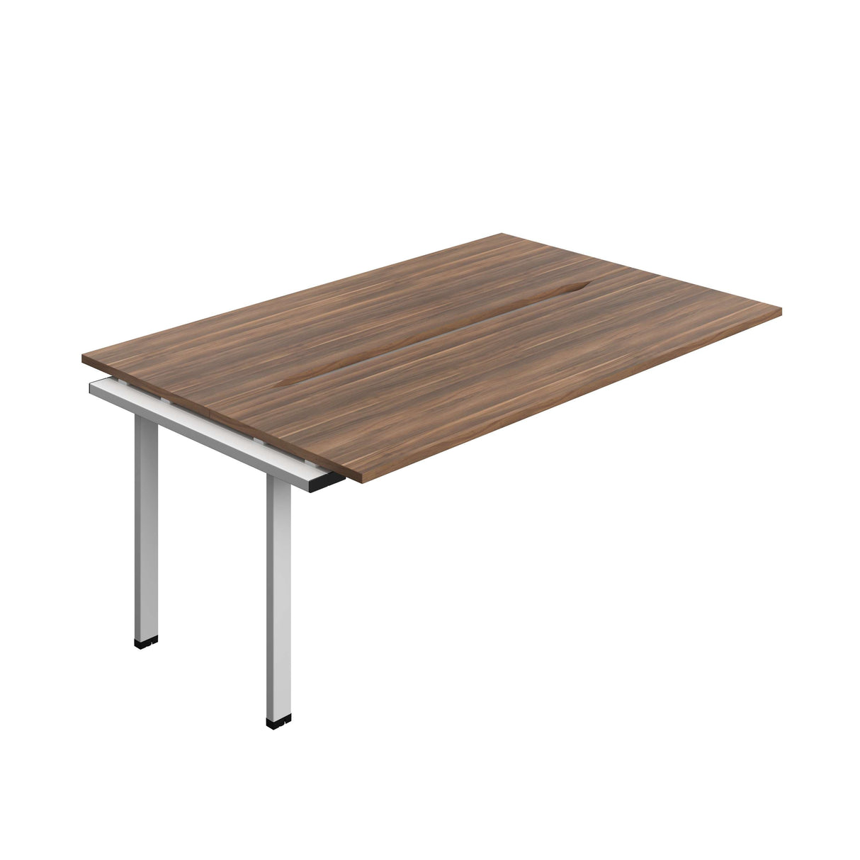 Synergy Bench Extension with Cut Out: 2 Person : 1800 | 700 | Dark Walnut/Silver