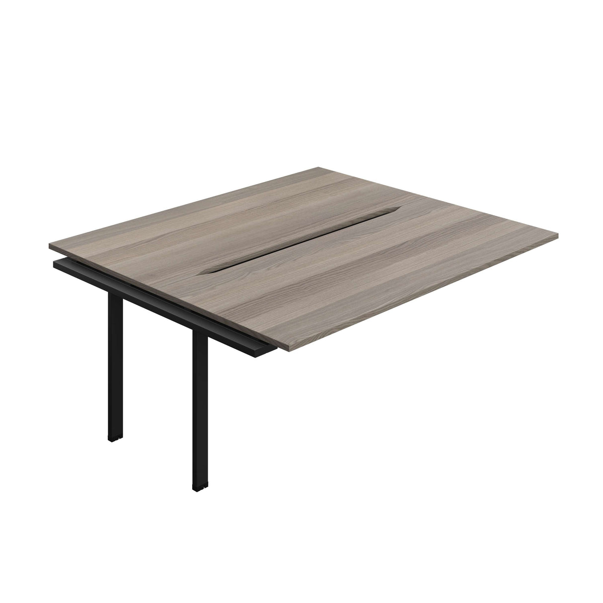 Synergy Bench Extension with Cut Out: 2 Person : 1800 | 800 | Grey Oak/Black
