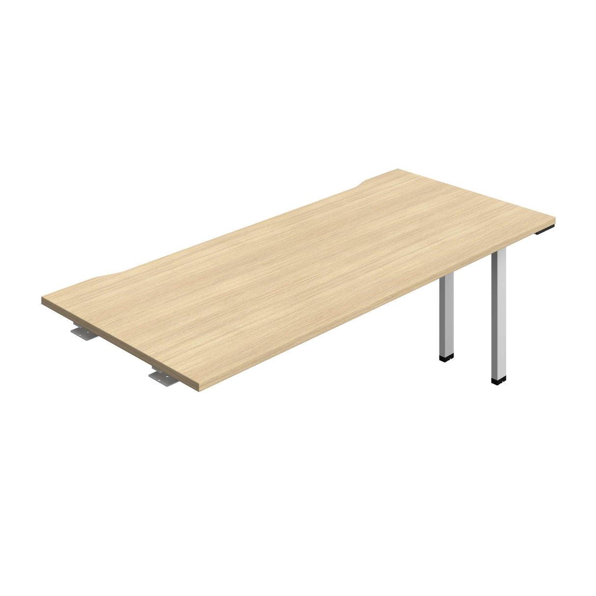 Synergy Bench Extension with Cut Out: 1 Person : 1800 | 800 | Nova Oak/Silver