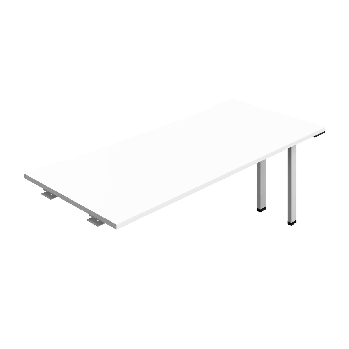 Synergy Bench Extension with Cut Out: 1 Person : 1800 | 800 | White/Silver