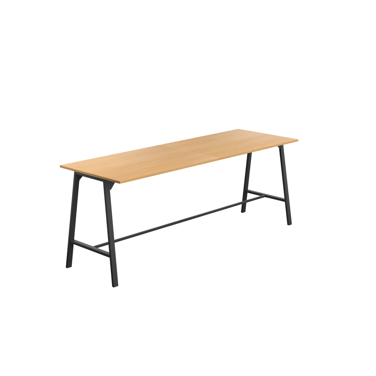 Titan High Maker Rectangular Table | 1500 X 1000 | Black/Sorano Oak