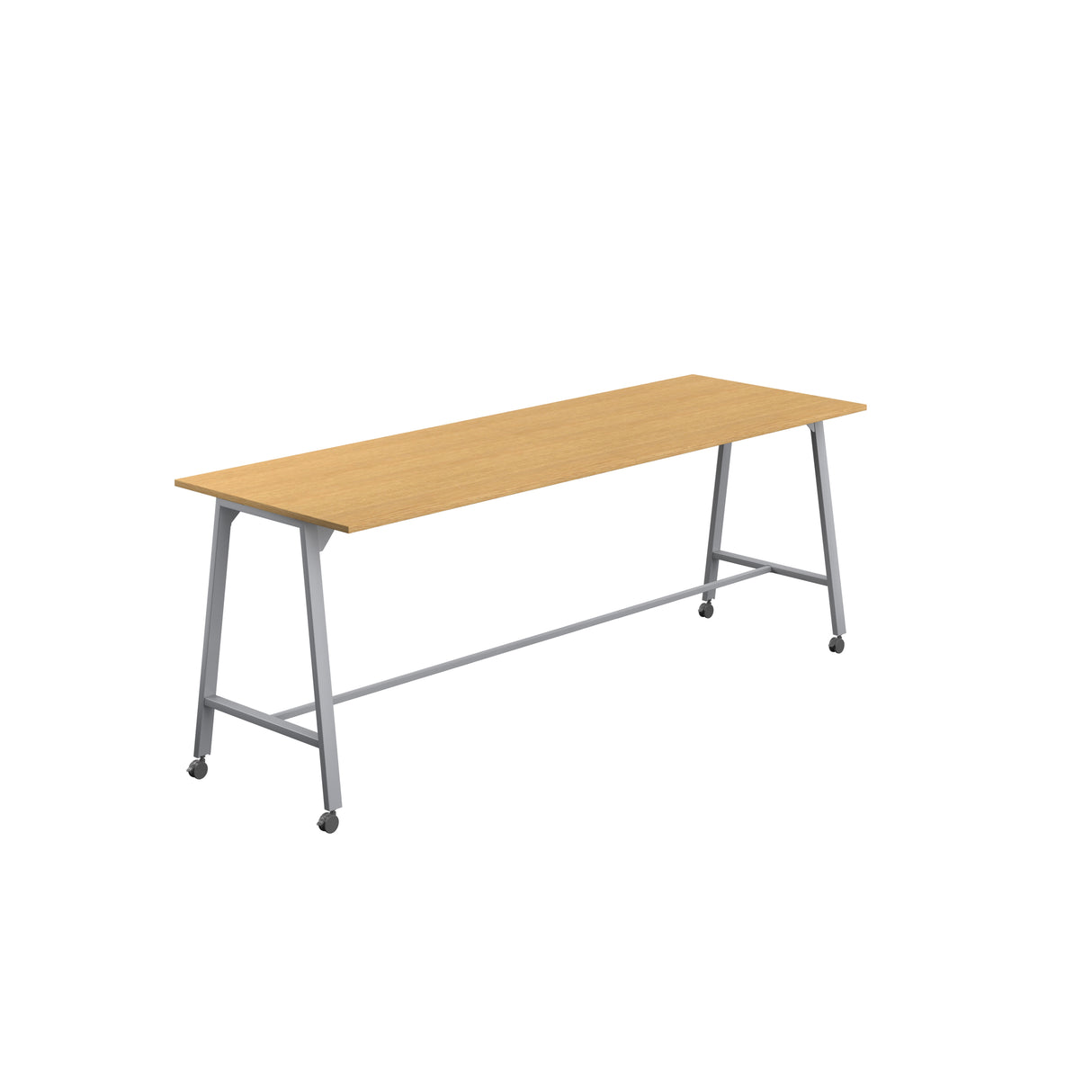 Titan Mobile High Maker Rectangular Table | 1200 X 1000 | White/Sorano Oak