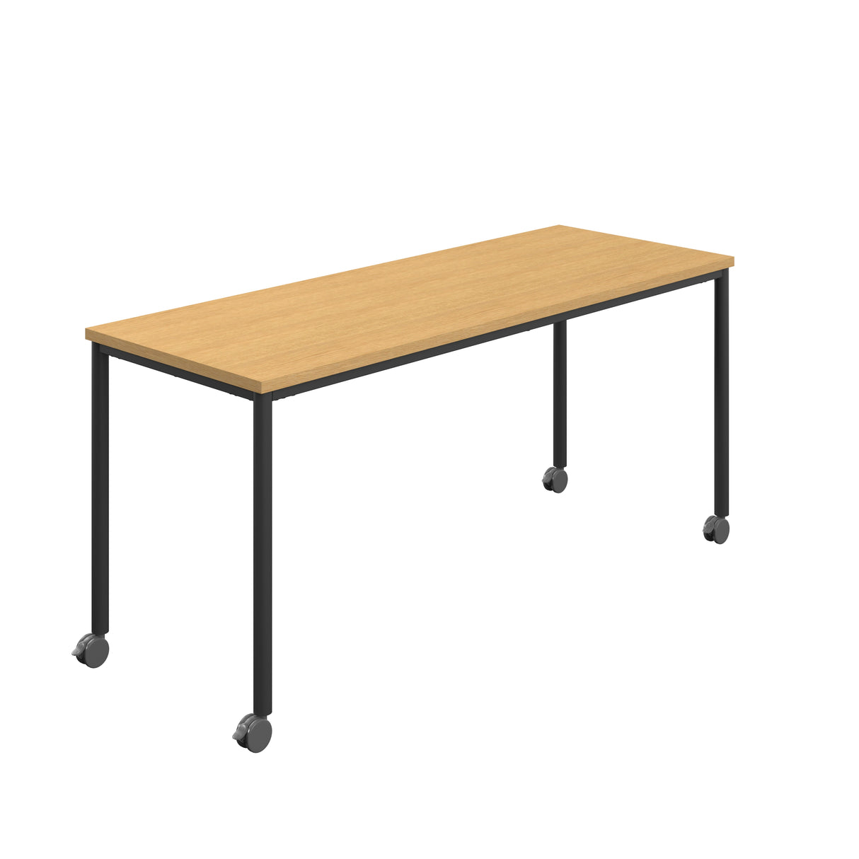 Titan Mobile Rectangular Table | 1600 X 800 | Black/Sorano Oak