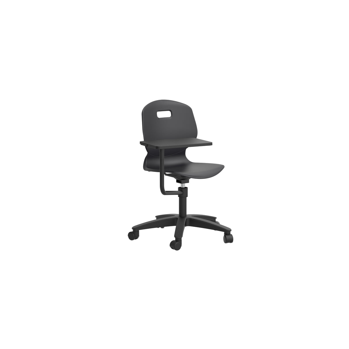 Arc Swivel Chair With Arm Tablet | Grey