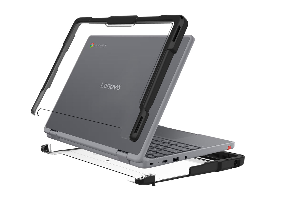 Protective Hard Shell case for Lenovo 500e 5th Gen, 11.6-12.2 black/clear