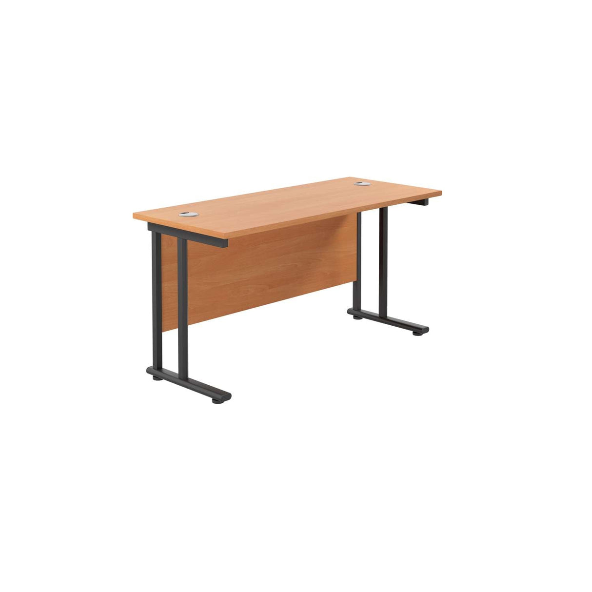 Twin Upright Rectangular Desk: 600mm Deep