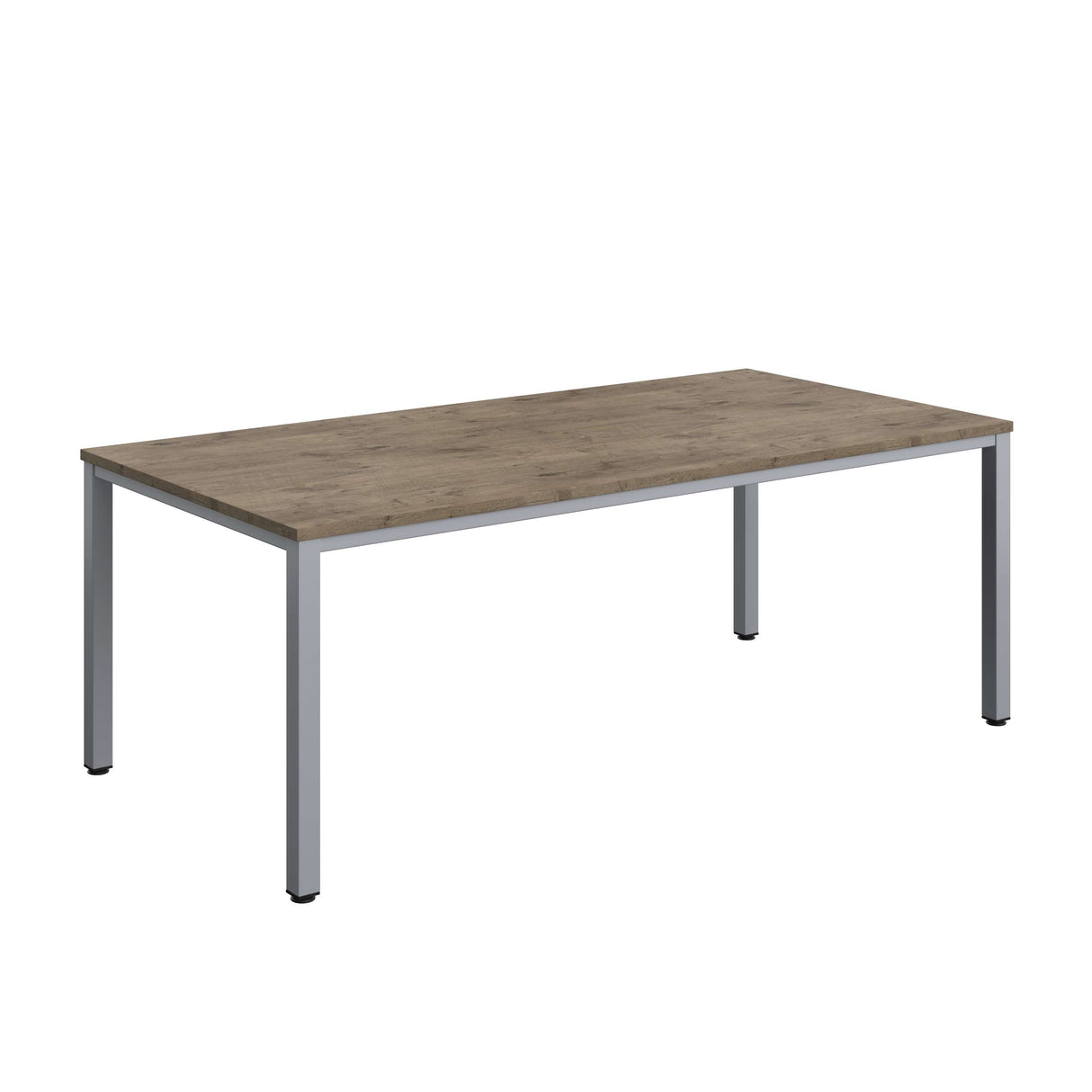 Fraction Infinity Rectangular Meeting Table | 2000 X 1000 | Grey Nebraska Oak/Silver
