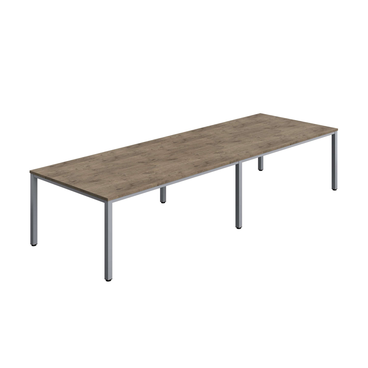 Fraction Infinity Rectangular Meeting Table | 3600 X 1200 | Grey Nebraska Oak/Silver