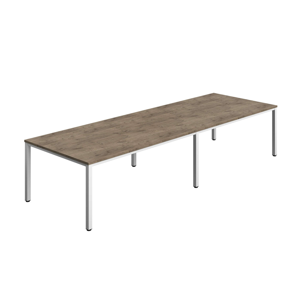 Fraction Infinity Rectangular Meeting Table | 3600 X 1200 | Grey Nebraska Oak/White
