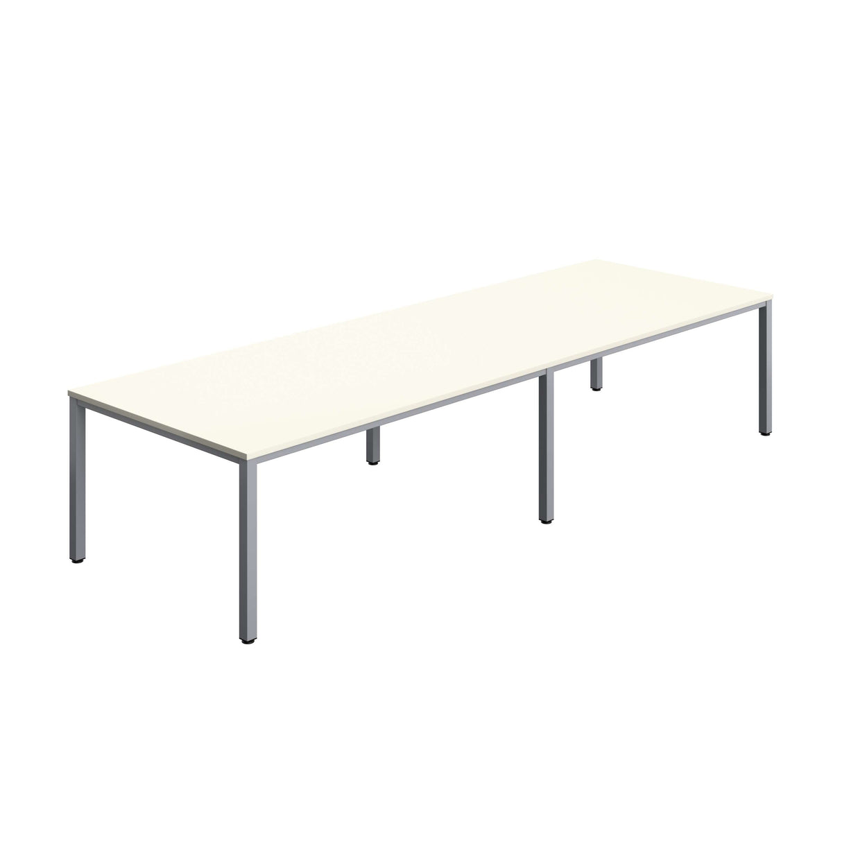 Fraction Infinity Rectangular Meeting Table | 3600 X 1200 | White/Silver