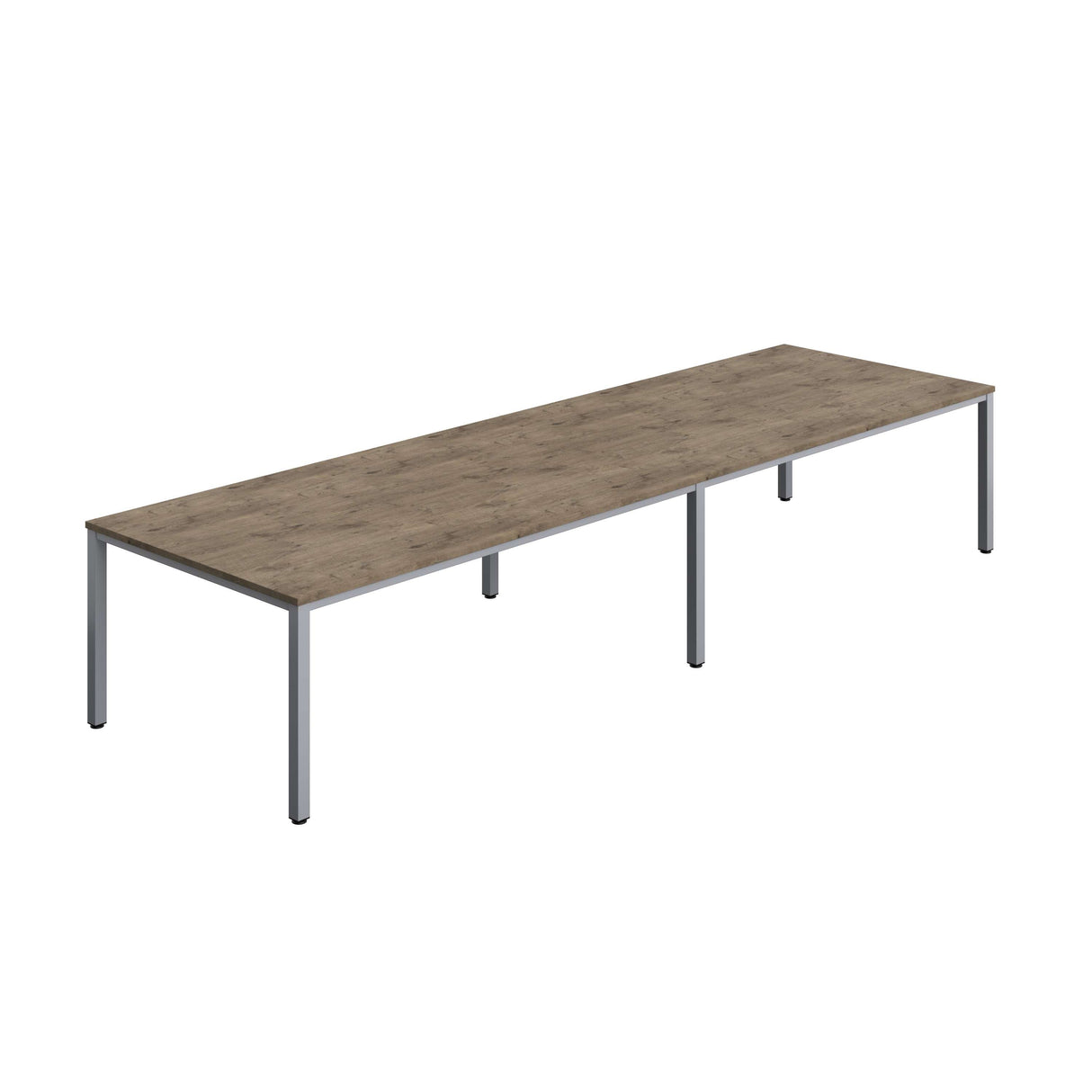 Fraction Infinity Rectangular Meeting Table | 4000 X 1200 | Grey Nebraska Oak/Silver