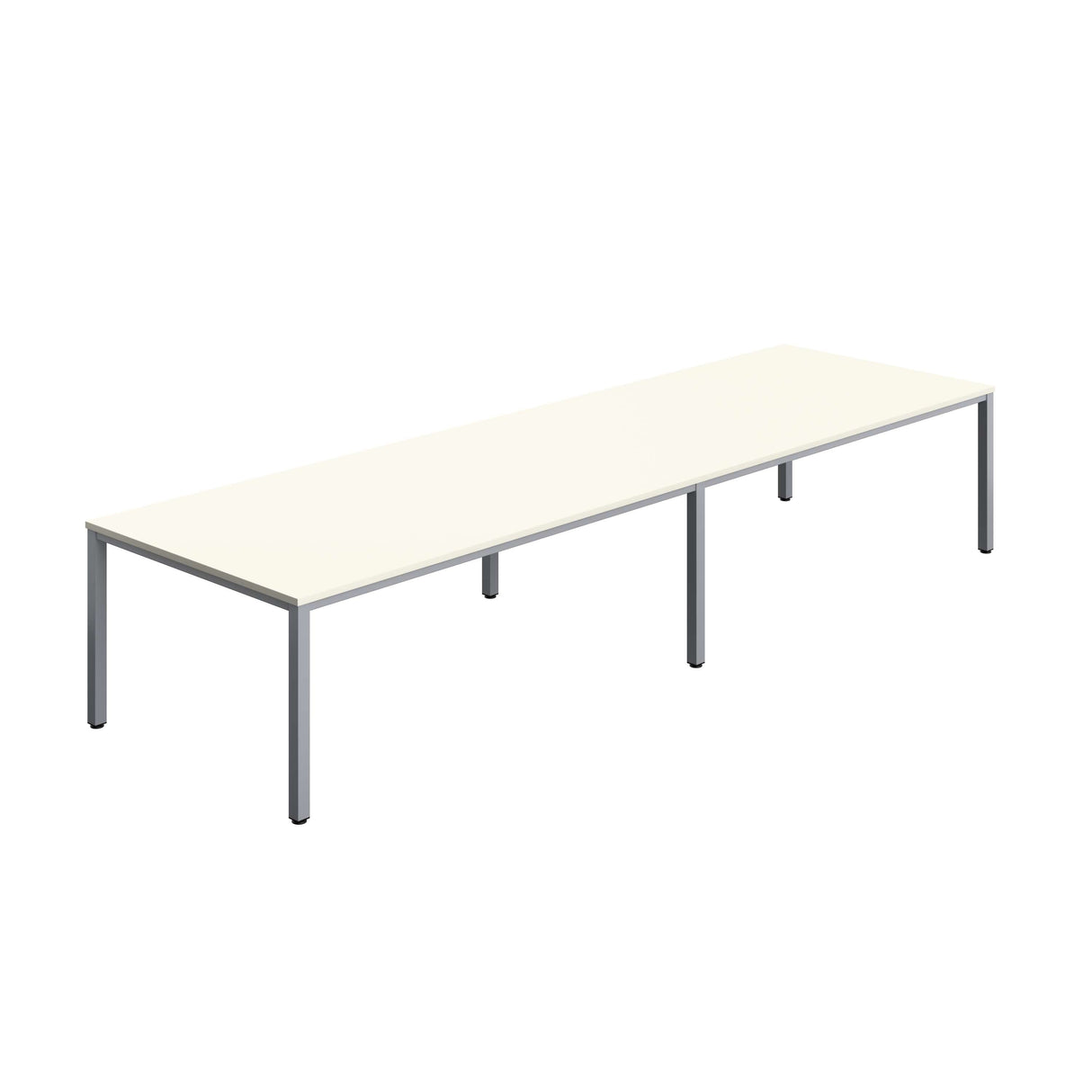 Fraction Infinity Rectangular Meeting Table | 4000 X 1200 | White/Silver