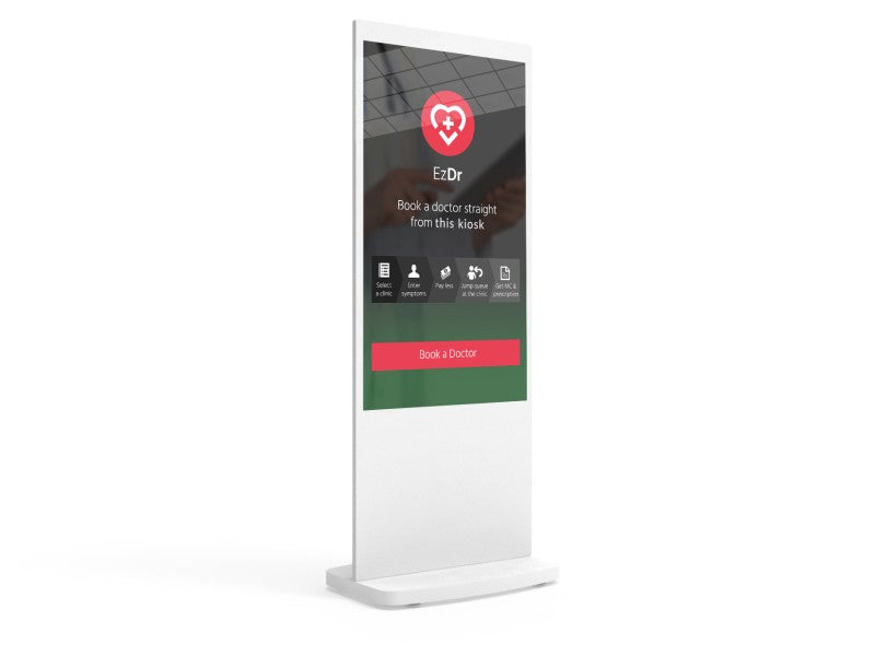 Allsee White Freestanding PCAP Touch Screen Posters
