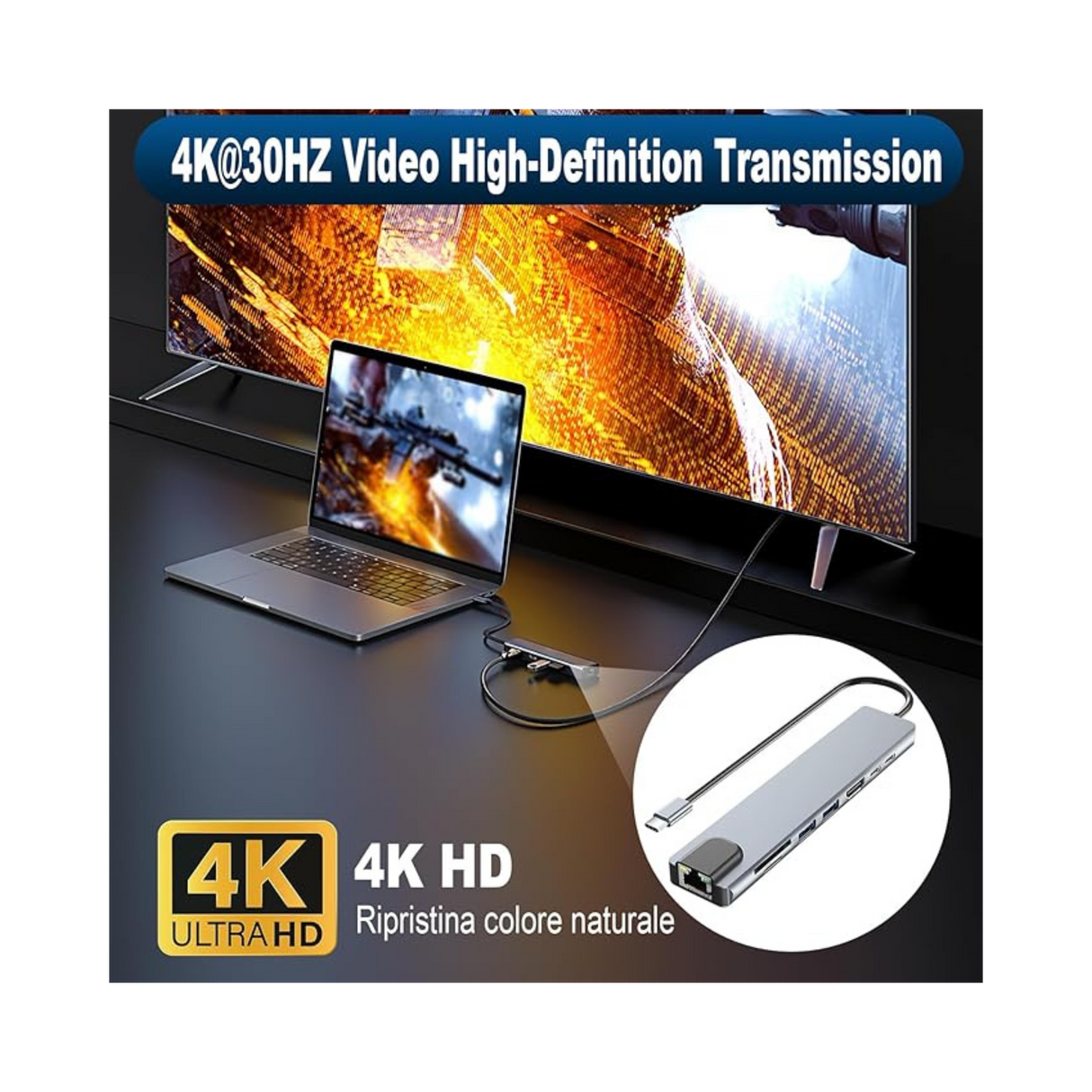 USB C 8 in 1 Concentrator