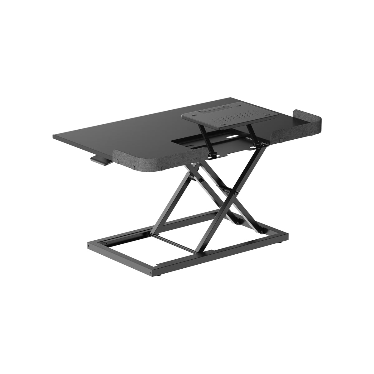 Stepless Sit Stand Desk Converter with Laptop Holder