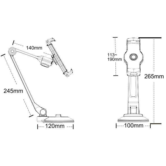Smartphone & Tablet Holder White Suction Base