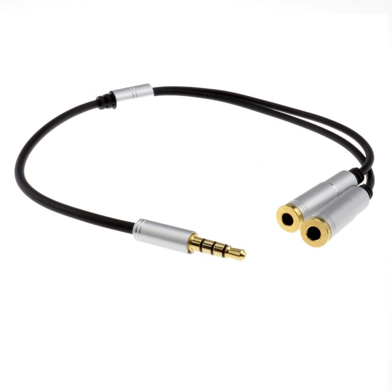 2 x 3.5mm (F) to 4 Pole (M) Headphone Plug Adaptor