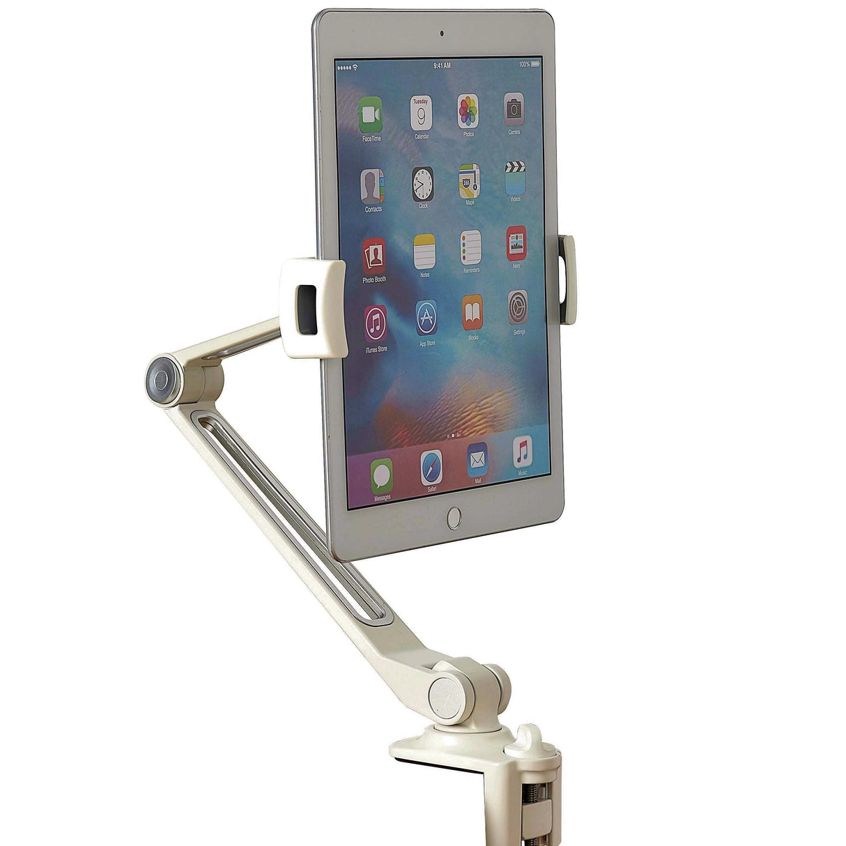Smartphone Tablet & Holder White Desktop Clamp