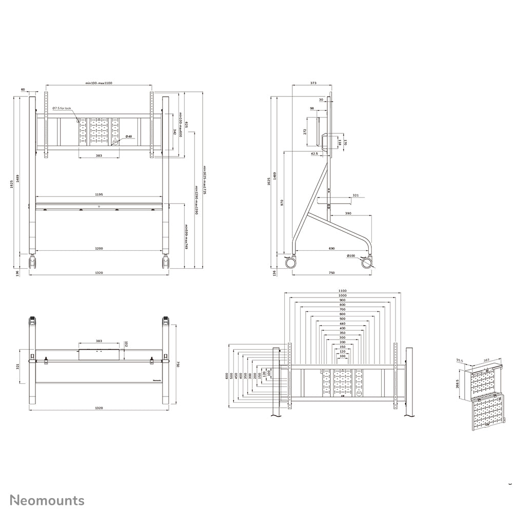Neomounts FL50-575 MOVE Mobile Floor Stand