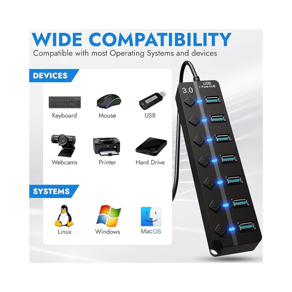7 port Hub (7 x USB3)