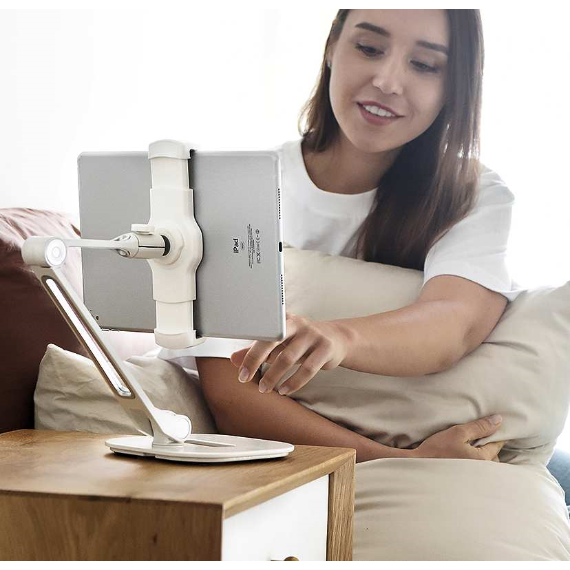 Smartphone Tablet Holder White Desktop Stand