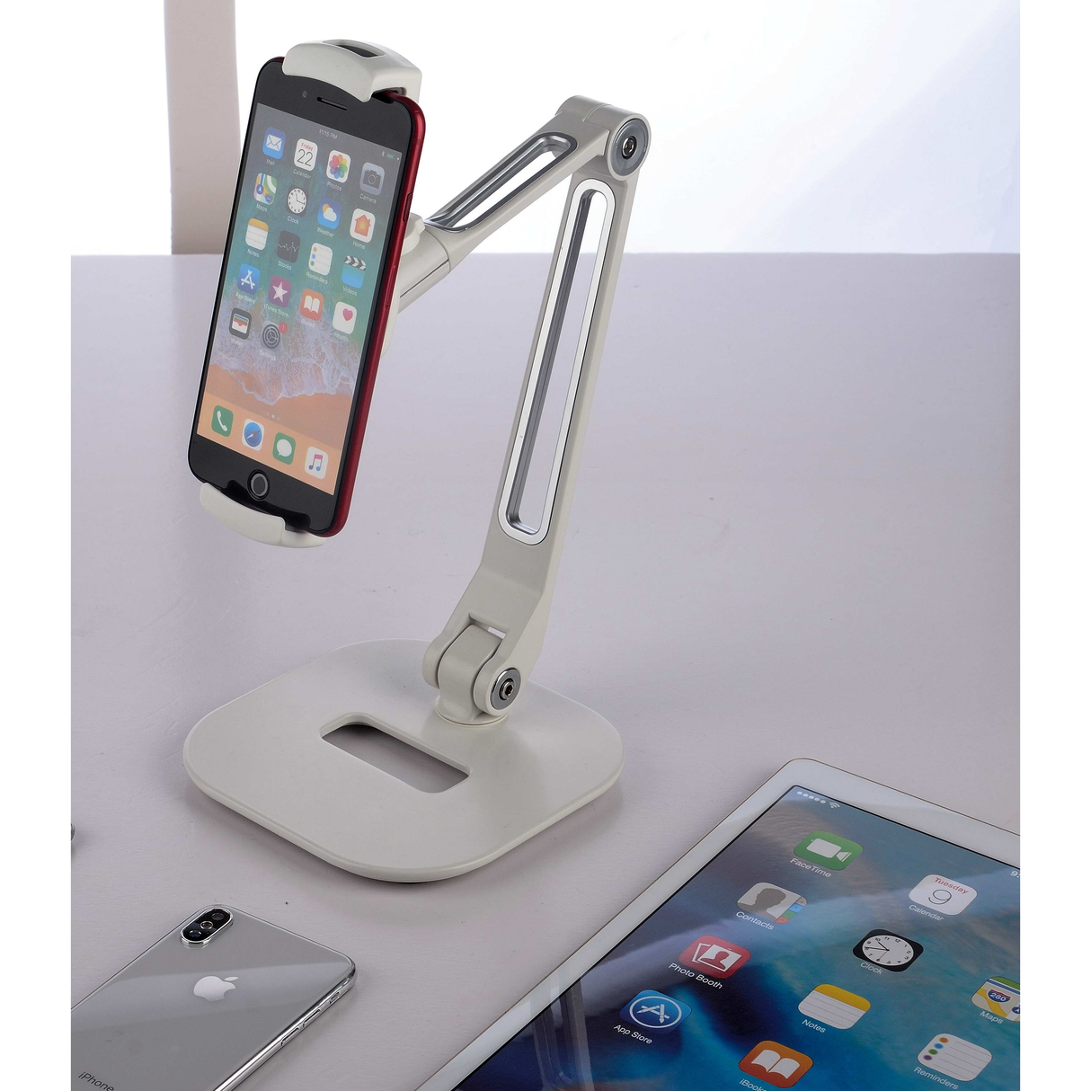 Smartphone Tablet Holder White Desktop Stand
