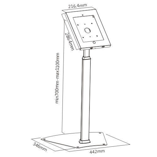 Height Adjustable iPad Air Floor Stand with Lock
